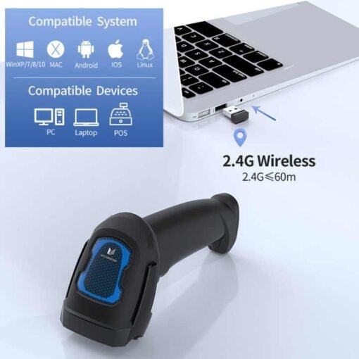1D and 2D Qr Code Barcode Scanners Wireless+Usb Wired Scanning
